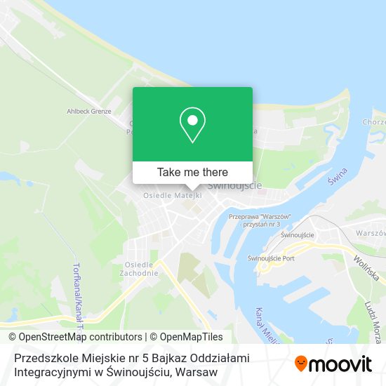 Przedszkole Miejskie nr 5 Bajkaz Oddziałami Integracyjnymi w Świnoujściu map