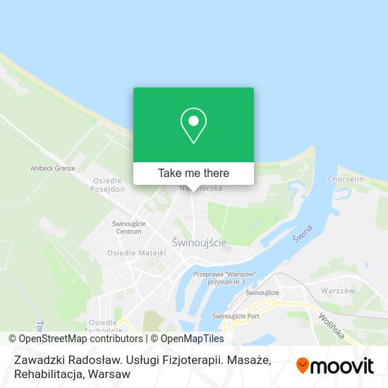 Zawadzki Radosław. Usługi Fizjoterapii. Masaże, Rehabilitacja map