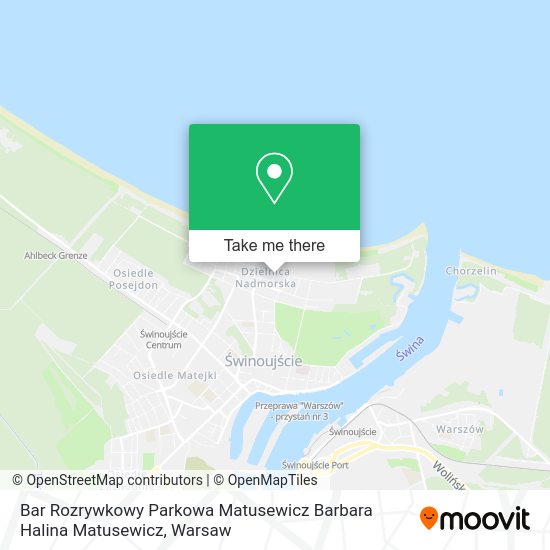 Карта Bar Rozrywkowy Parkowa Matusewicz Barbara Halina Matusewicz