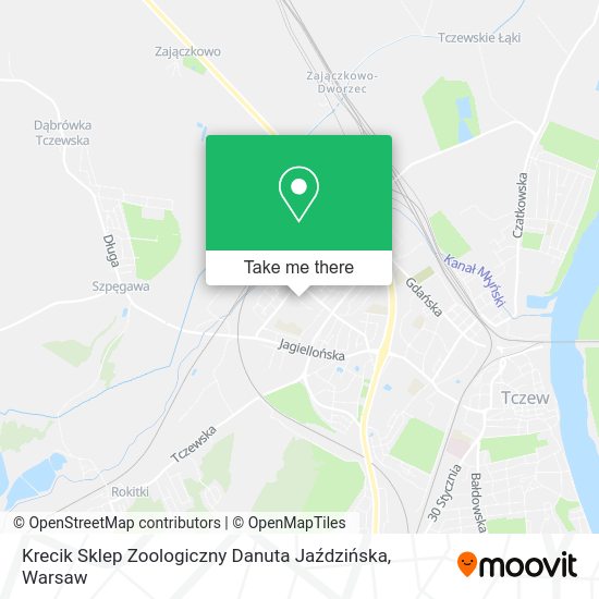 Krecik Sklep Zoologiczny Danuta Jaździńska map