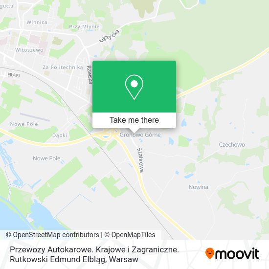 Przewozy Autokarowe. Krajowe i Zagraniczne. Rutkowski Edmund Elbląg map