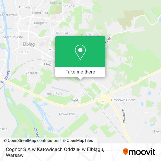 Cognor S A w Katowicach Oddział w Elblągu map