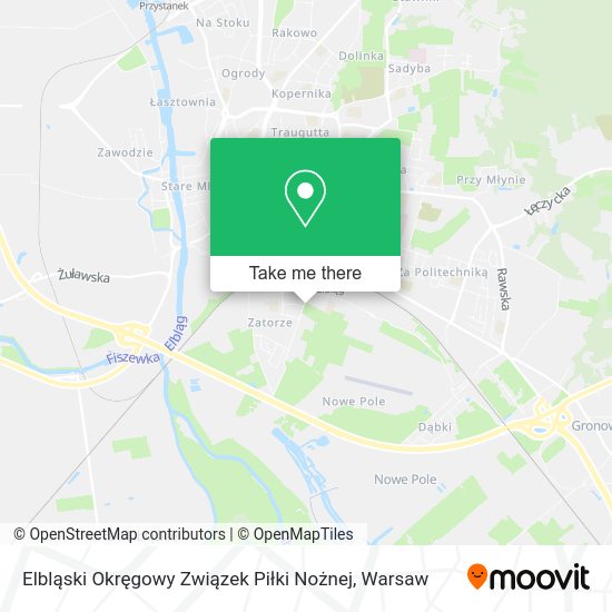 Elbląski Okręgowy Związek Piłki Nożnej map