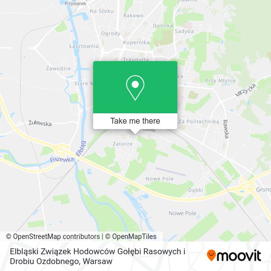 Elbląski Związek Hodowców Gołębi Rasowych i Drobiu Ozdobnego map