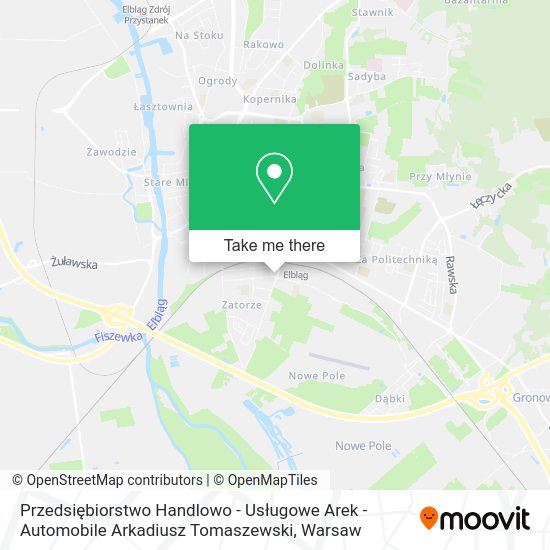 Przedsiębiorstwo Handlowo - Usługowe Arek - Automobile Arkadiusz Tomaszewski map