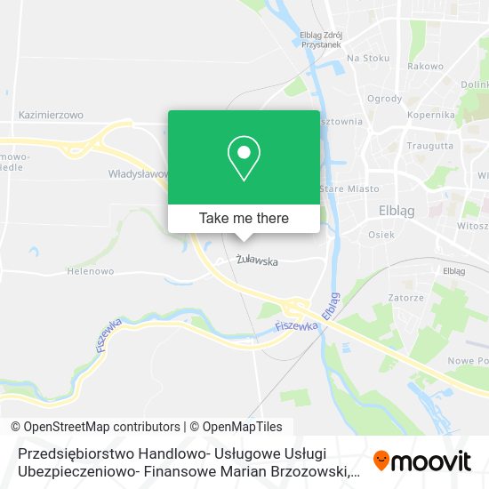 Карта Przedsiębiorstwo Handlowo- Usługowe Usługi Ubezpieczeniowo- Finansowe Marian Brzozowski