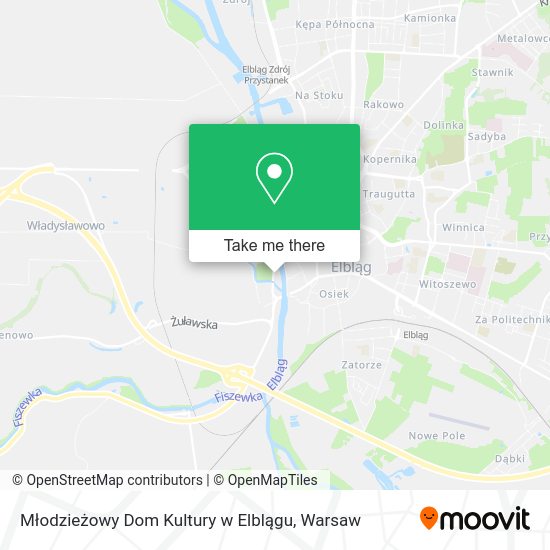 Młodzieżowy Dom Kultury w Elblągu map