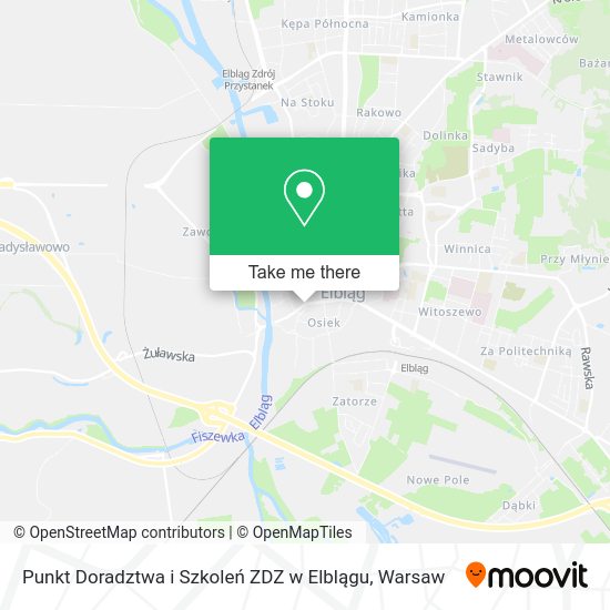 Карта Punkt Doradztwa i Szkoleń ZDZ w Elblągu