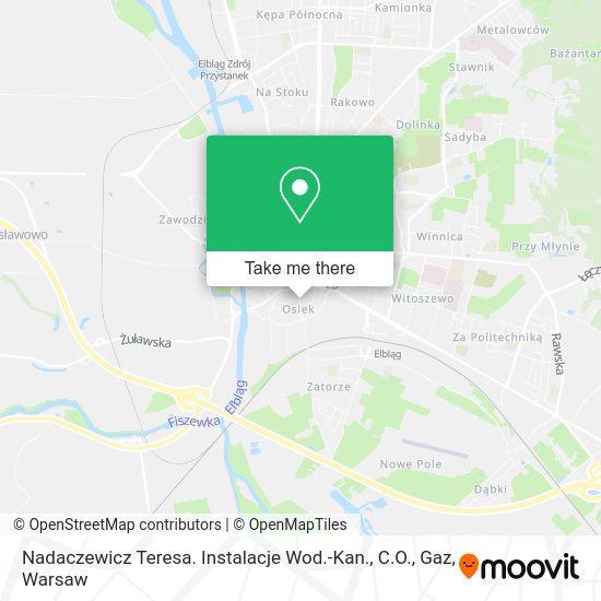 Nadaczewicz Teresa. Instalacje Wod.-Kan., C.O., Gaz map