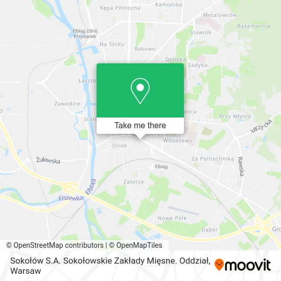 Карта Sokołów S.A. Sokołowskie Zakłady Mięsne. Oddział