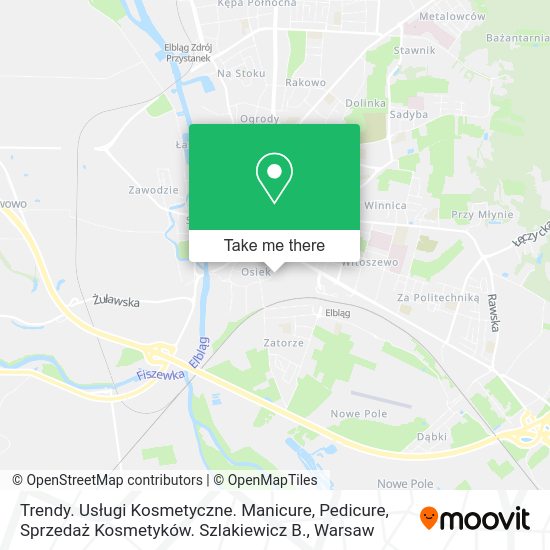 Trendy. Usługi Kosmetyczne. Manicure, Pedicure, Sprzedaż Kosmetyków. Szlakiewicz B. map