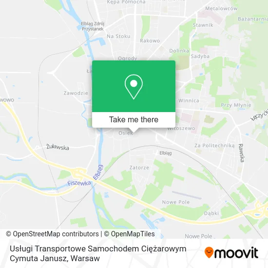 Карта Usługi Transportowe Samochodem Ciężarowym Cymuta Janusz