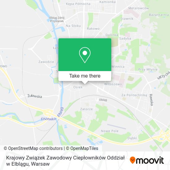 Krajowy Związek Zawodowy Ciepłowników Oddział w Elblągu map