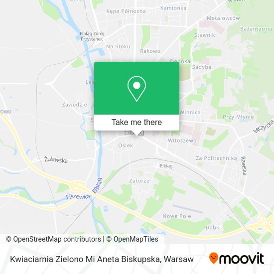 Kwiaciarnia Zielono Mi Aneta Biskupska map