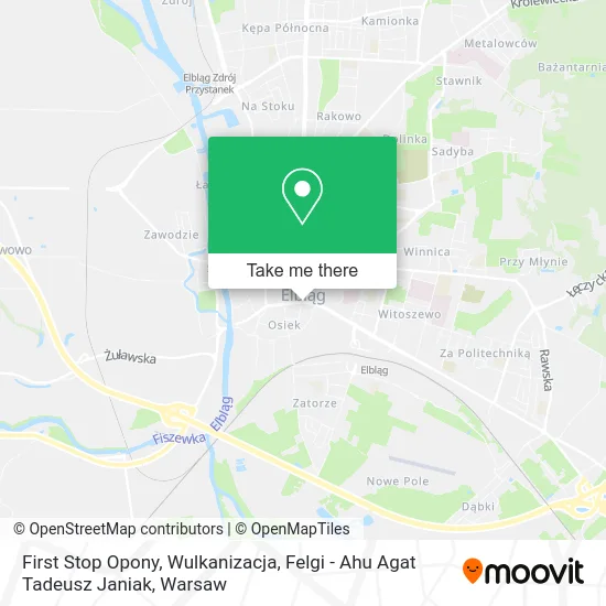 Карта First Stop Opony, Wulkanizacja, Felgi - Ahu Agat Tadeusz Janiak