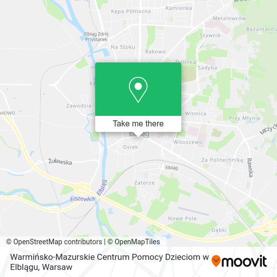 Warmińsko-Mazurskie Centrum Pomocy Dzieciom w Elblągu map