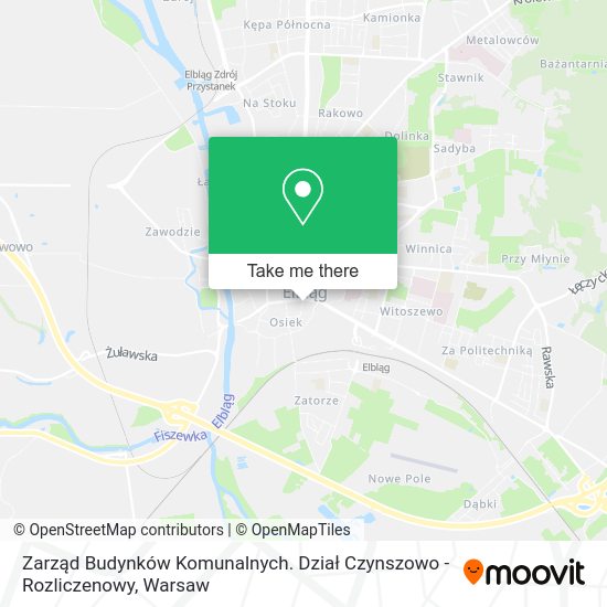 Карта Zarząd Budynków Komunalnych. Dział Czynszowo - Rozliczenowy