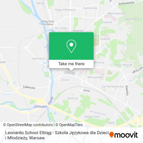 Leonardo School Elbląg - Szkoła Językowa dla Dzieci i Młodzieży map