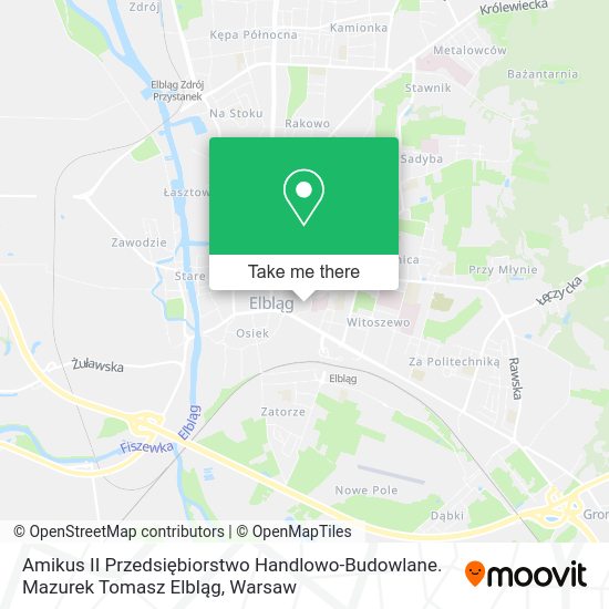 Карта Amikus II Przedsiębiorstwo Handlowo-Budowlane. Mazurek Tomasz Elbląg
