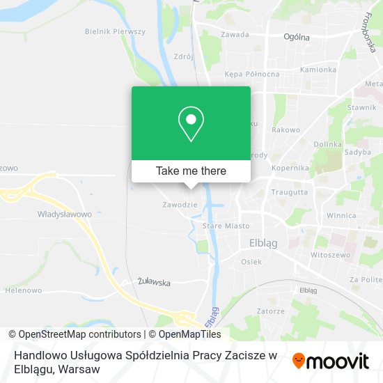 Карта Handlowo Usługowa Spółdzielnia Pracy Zacisze w Elblągu