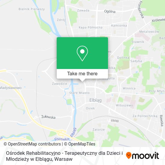 Ośrodek Rehabilitacyjno - Terapeutyczny dla Dzieci i Młodzieży w Elblągu map