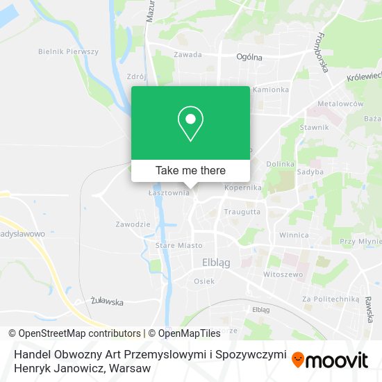 Handel Obwozny Art Przemyslowymi i Spozywczymi Henryk Janowicz map