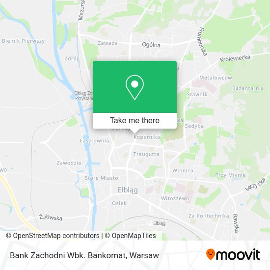 Bank Zachodni Wbk. Bankomat map