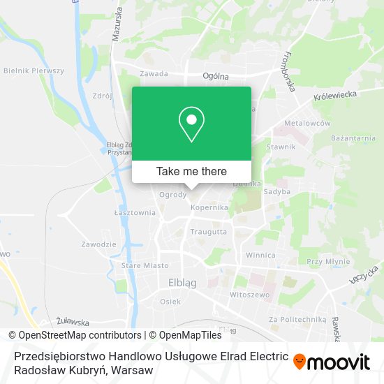 Przedsiębiorstwo Handlowo Usługowe Elrad Electric Radosław Kubryń map