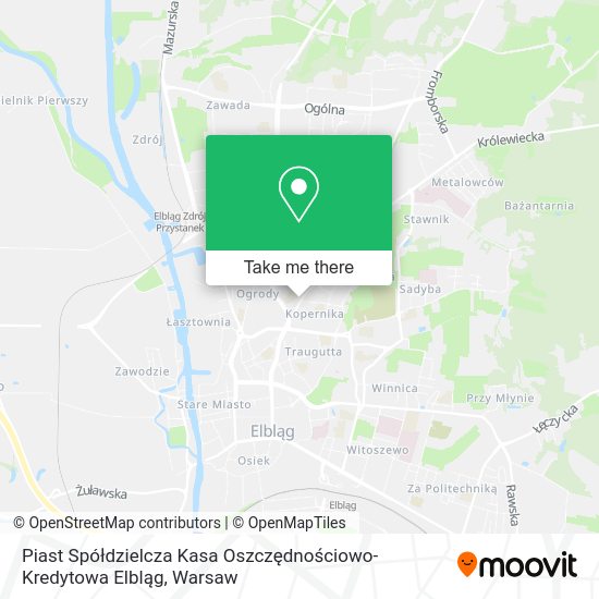 Piast Spółdzielcza Kasa Oszczędnościowo-Kredytowa Elbląg map