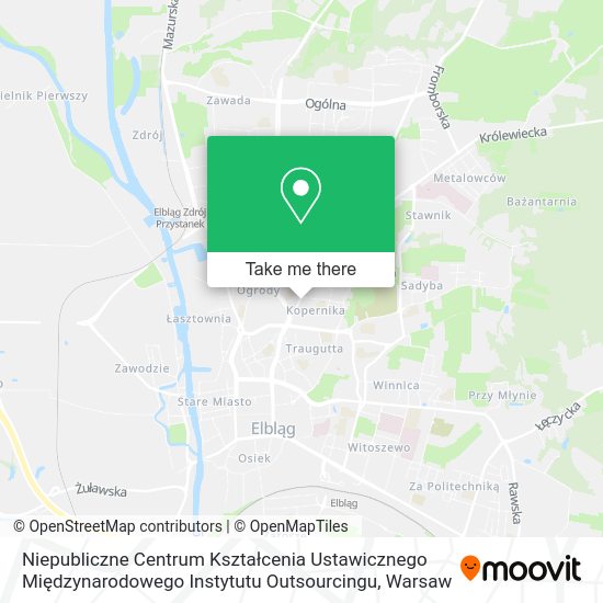 Niepubliczne Centrum Kształcenia Ustawicznego Międzynarodowego Instytutu Outsourcingu map