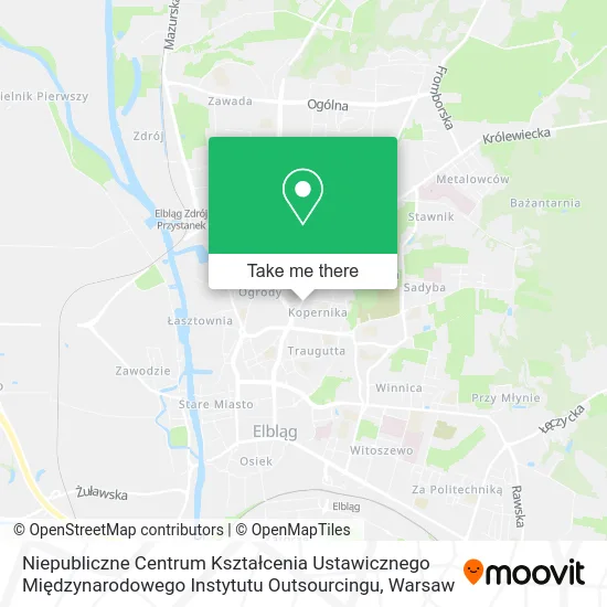 Карта Niepubliczne Centrum Kształcenia Ustawicznego Międzynarodowego Instytutu Outsourcingu