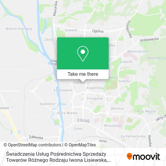 Świadczenia Usług Pośrednictwa Sprzedaży Towarów Różnego Rodzaju Iwona Lisiewska map