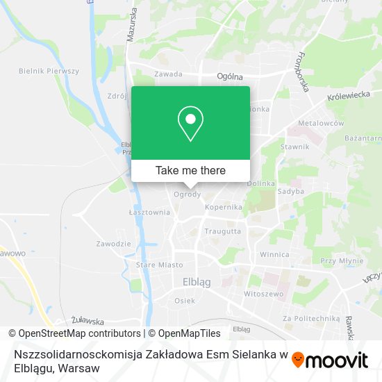 Карта Nszzsolidarnosckomisja Zakładowa Esm Sielanka w Elblągu
