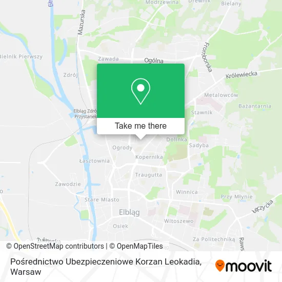 Карта Pośrednictwo Ubezpieczeniowe Korzan Leokadia