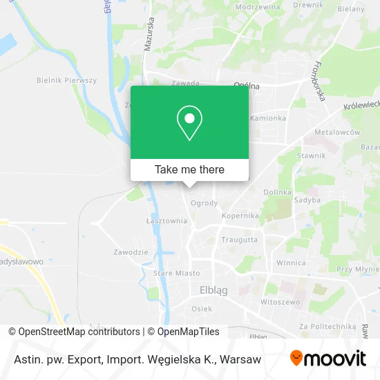 Карта Astin. pw. Export, Import. Węgielska K.