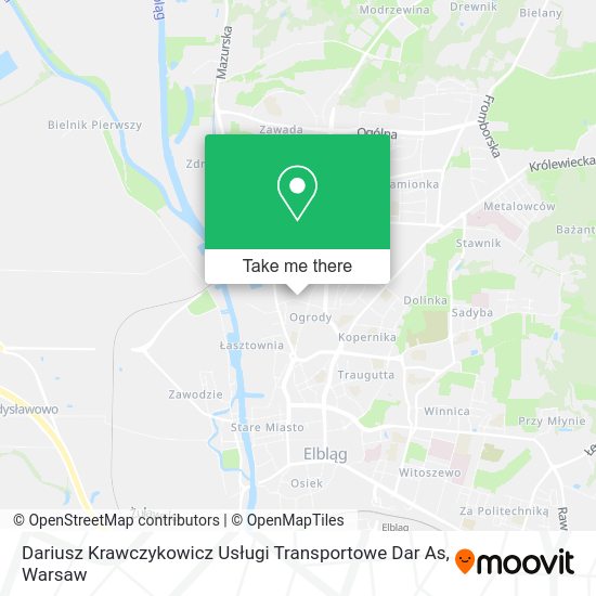 Dariusz Krawczykowicz Usługi Transportowe Dar As map