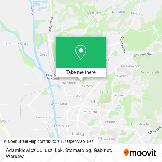 Карта Adamkiewicz Juliusz, Lek. Stomatolog. Gabinet