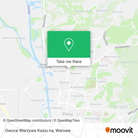 Карта Owoce Warzywa Kaziu na