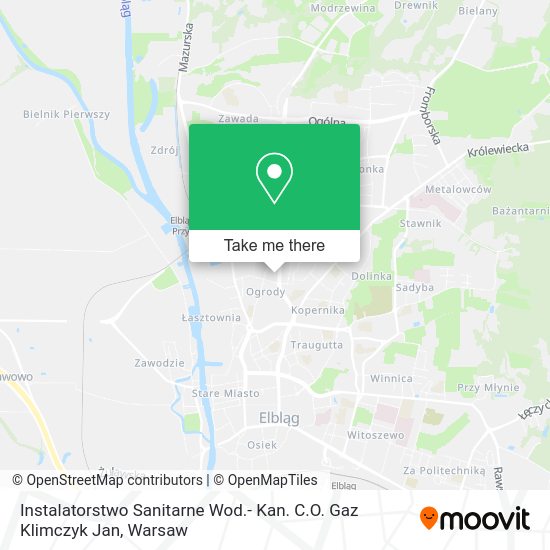 Instalatorstwo Sanitarne Wod.- Kan. C.O. Gaz Klimczyk Jan map