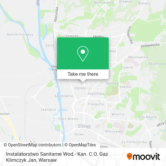 Instalatorstwo Sanitarne Wod.- Kan. C.O. Gaz Klimczyk Jan map