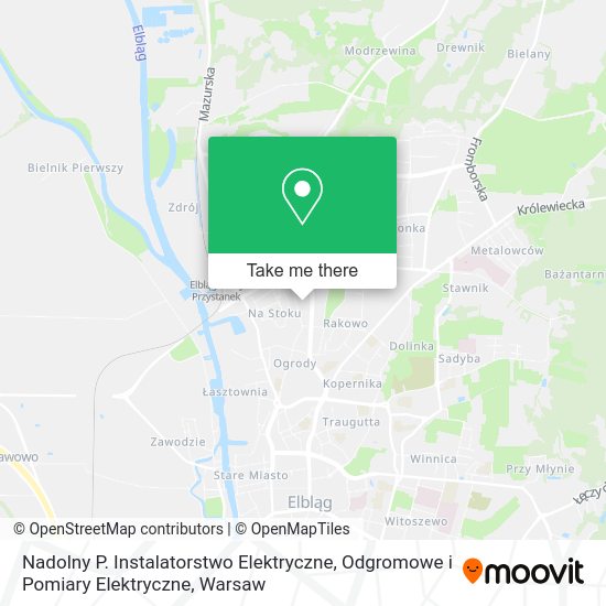 Карта Nadolny P. Instalatorstwo Elektryczne, Odgromowe i Pomiary Elektryczne