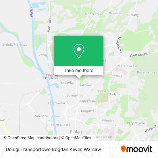 Usługi Transportowe Bogdan Kiwer map