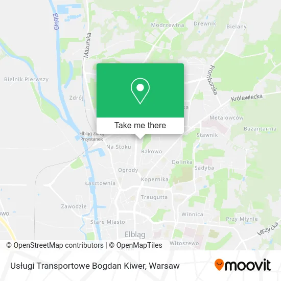 Карта Usługi Transportowe Bogdan Kiwer