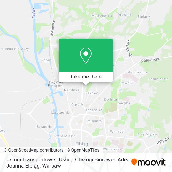 Usługi Transportowe i Usługi Obsługi Biurowej. Arlik Joanna Elbląg map