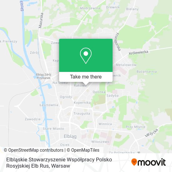 Elbląskie Stowarzyszenie Współpracy Polsko Rosyjskiej Elb Rus map