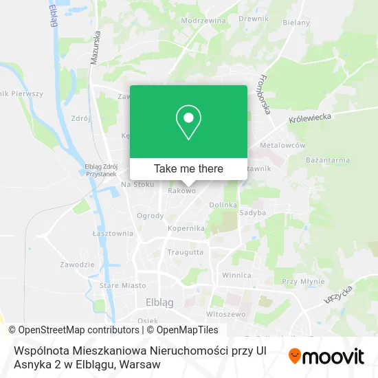 Wspólnota Mieszkaniowa Nieruchomości przy Ul Asnyka 2 w Elblągu map