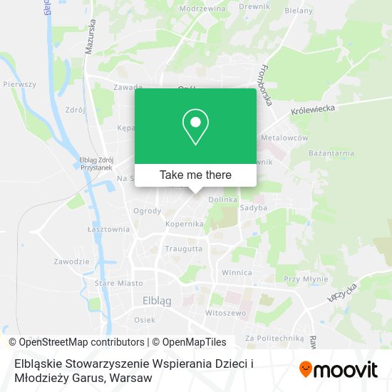 Elbląskie Stowarzyszenie Wspierania Dzieci i Młodzieży Garus map