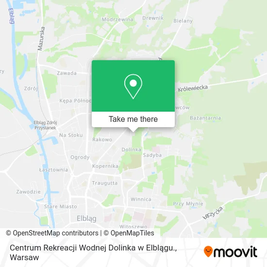 Centrum Rekreacji Wodnej Dolinka w Elblągu. map