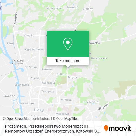 Prozamech. Przedsiębiorstwo Modernizacji i Remontów Urządzeń Energetycznych. Kotowski S. map