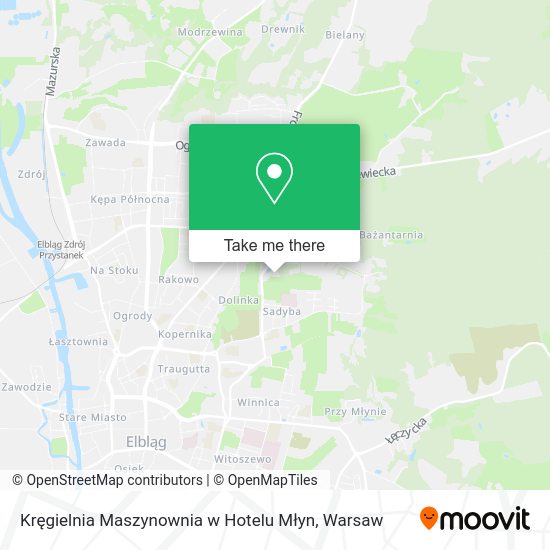 Kręgielnia Maszynownia w Hotelu Młyn map